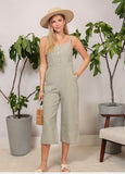 Bradlyn Sleeveless Jumpsuit With Button Detail