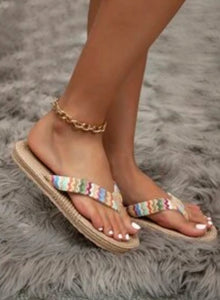 Kaleigh Chevron Thong Sandals