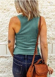 Robin Buttoned Ribbed Tank