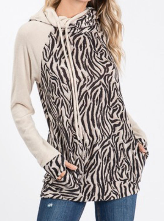 Zebra Print Hoodie