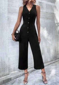 Tallulah Button Down Sleeveless Jumpsuit