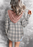 Stevie Drawstring Plaid Hooded Shacket