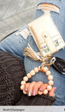 Key Ring Wallet Bracelet With Beads