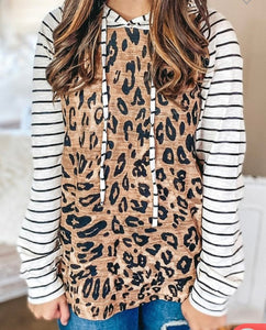 Annabelle Leopard Striped Hoodie