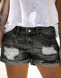 Cecilia Distressed Rolled Hem Shorts