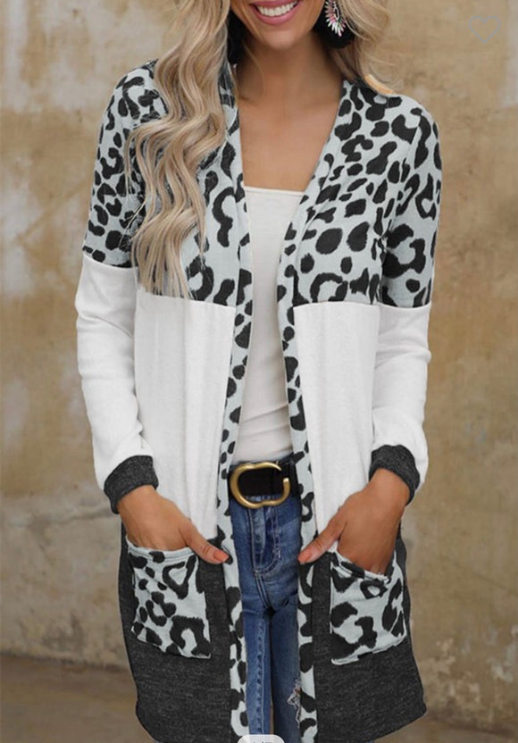 Brady Leopard Block Cardigan