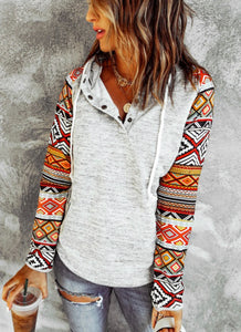 Liza Aztec Drawstring Hoodie