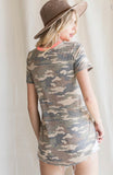 Carmen Camo Top with Coral Pocket