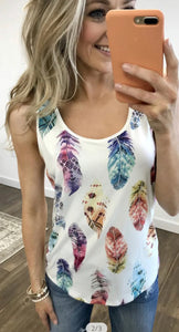 Miranda Feather Print Tank