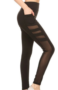 Naomi High Waisted Leggings With Mesh Panels