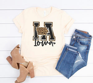 Leopard State Of Iowa Graphic Tee