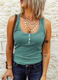 Robin Buttoned Ribbed Tank