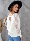 Lakyn V-Neck Lace Sleeve Sweater