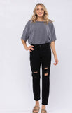 Noah Judy Blue High Rise Black Distressed Jeans