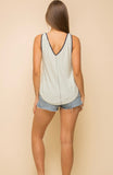 Amelia Knotted Strap V-neck Tank