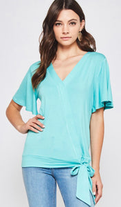 Kyle Solid Wrap Top