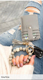 Key Ring Wallet Bracelet With Beads