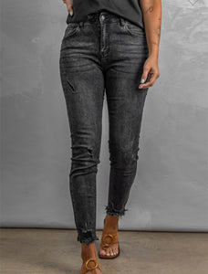 Dylan High Rise Frayed Ankle Skinny Jeans