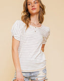 Sawyer Striped Puffy Sleeve Top