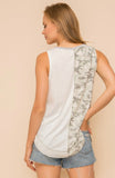 Holly Camo Contrast Color Block Tank