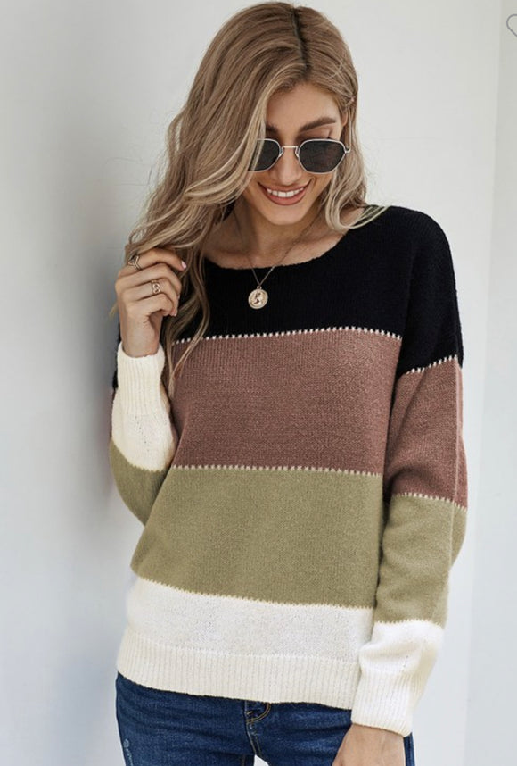 Elyssa Color Block Sweater