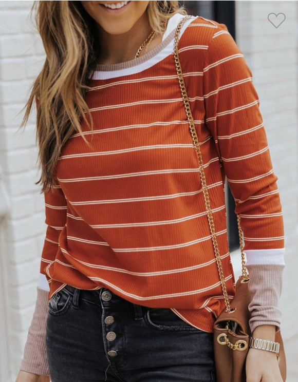 Reese Ribbed Stripe Top