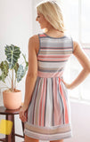 Elaina Coral Striped Dress