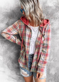 Stevie Drawstring Plaid Hooded Shacket