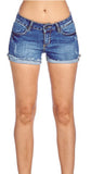 Blue Age Mid-Rise Frayed Hem Shorts