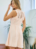 Flutter Sleeve Dress With Lace Back