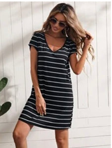 Kinsley Striped V-Neck Dress