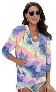 Jade Tie Dye Zip-Up Hoodie